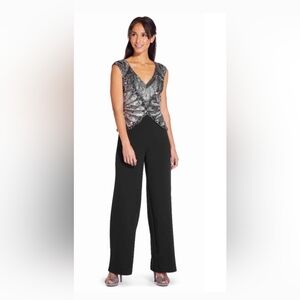 Adrianna Papell Long Beaded Jumpsuit 8
